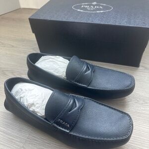 Prada | Shoes | New Prada Dark Blue Size 2 Slipon Moccasins  display picture 3